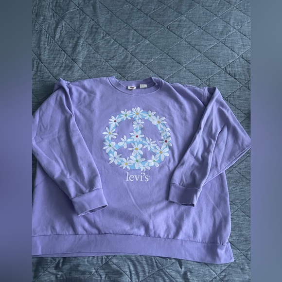 Levi's Sweaters - Levi’s Purple Floral Peace Crewneck Sweater